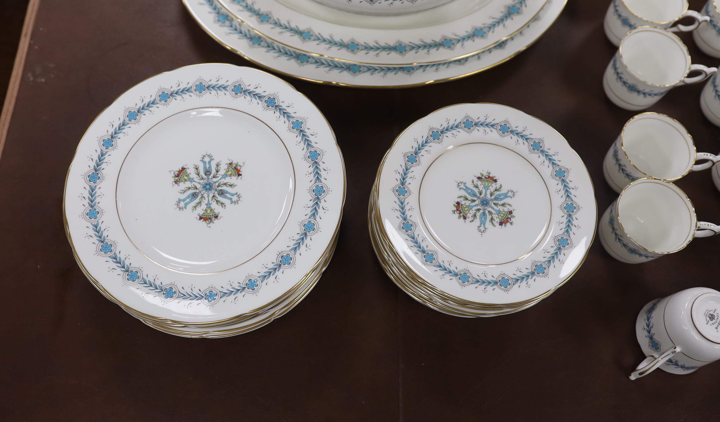 A Coalport Geneva dinner and coffee service including oval platters, bowls and tureen (a.f)